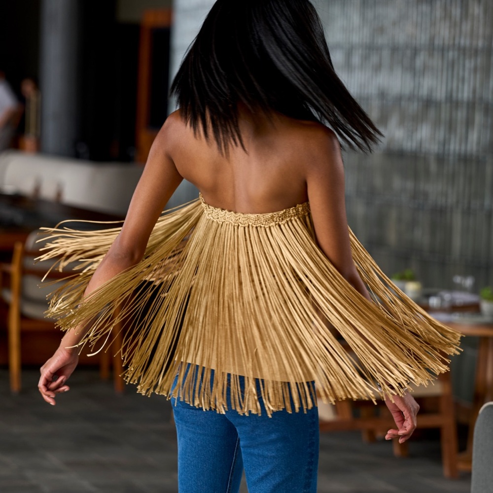 Macramé Fringe High Neck Top - Picture 3 of 5